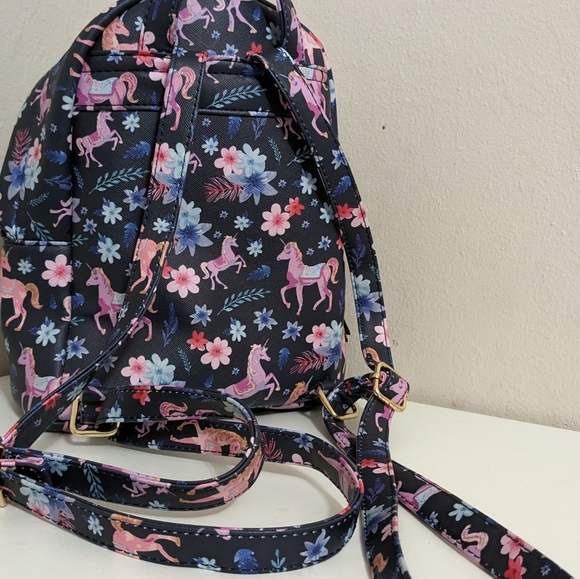 Blue & pink unicorn backpack bag - Picture 2 of 4